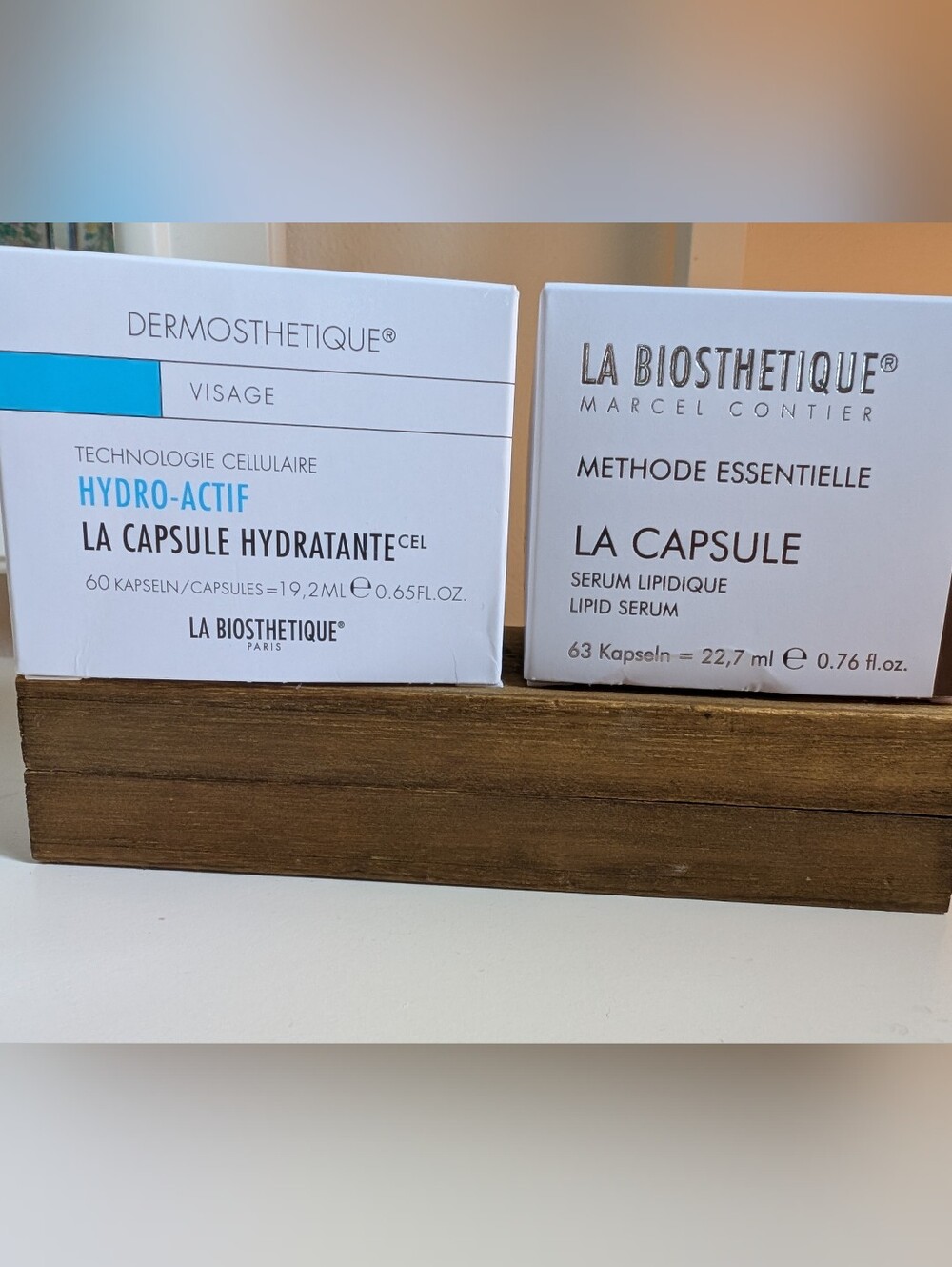NIB La Biosthetique Paris Capsule Set|Blue Hydro-Actif+Red Lipid Serum Full Size